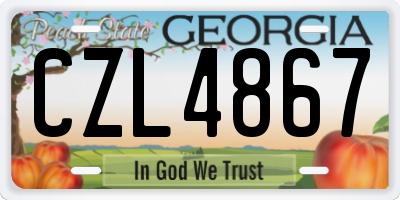 GA license plate CZL4867