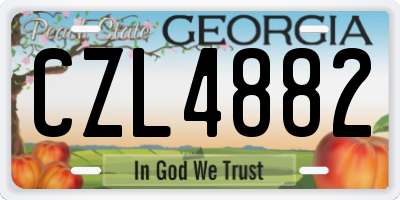 GA license plate CZL4882
