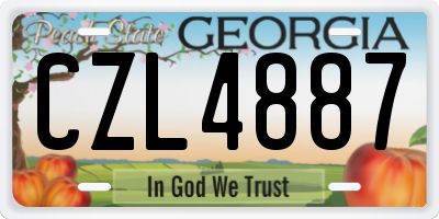 GA license plate CZL4887