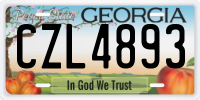 GA license plate CZL4893