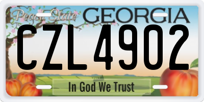 GA license plate CZL4902