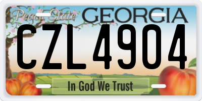 GA license plate CZL4904