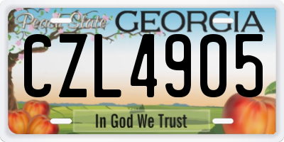 GA license plate CZL4905