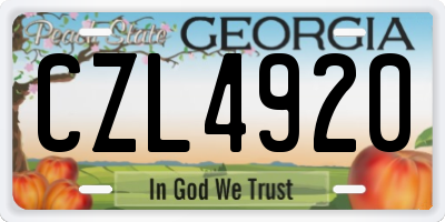 GA license plate CZL4920