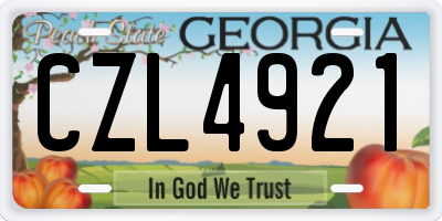 GA license plate CZL4921