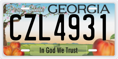 GA license plate CZL4931