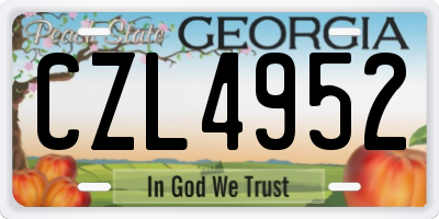 GA license plate CZL4952