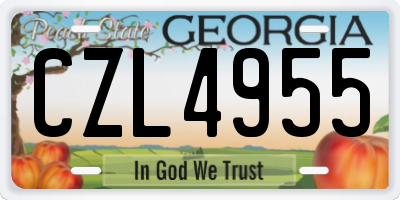 GA license plate CZL4955