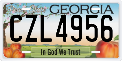 GA license plate CZL4956