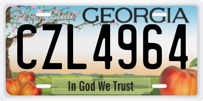 GA license plate CZL4964