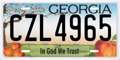 GA license plate CZL4965