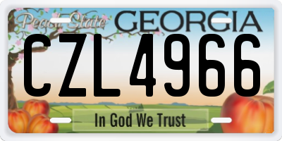 GA license plate CZL4966