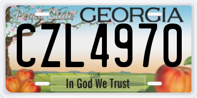 GA license plate CZL4970
