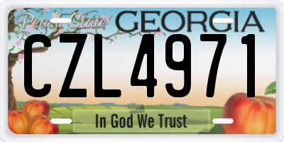 GA license plate CZL4971
