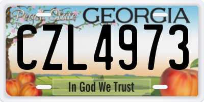 GA license plate CZL4973