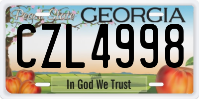 GA license plate CZL4998