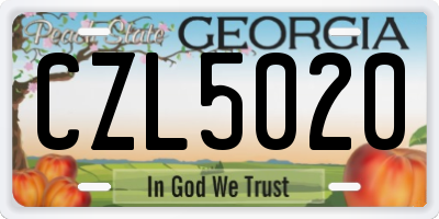 GA license plate CZL5020