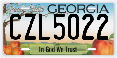 GA license plate CZL5022