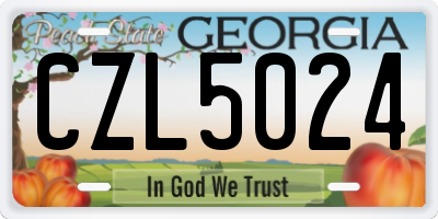 GA license plate CZL5024