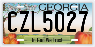 GA license plate CZL5027