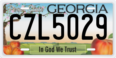 GA license plate CZL5029