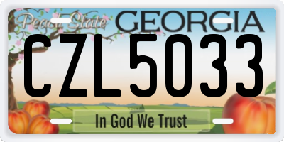GA license plate CZL5033
