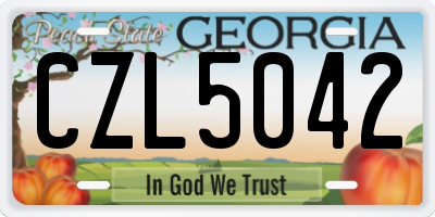 GA license plate CZL5042