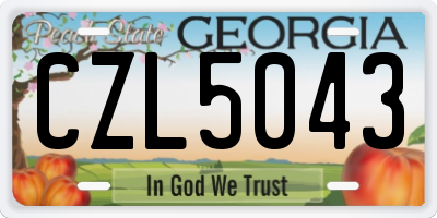 GA license plate CZL5043