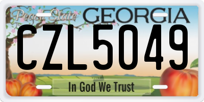 GA license plate CZL5049