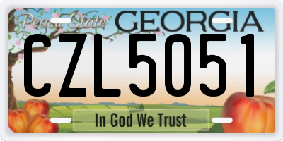 GA license plate CZL5051