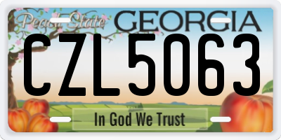 GA license plate CZL5063