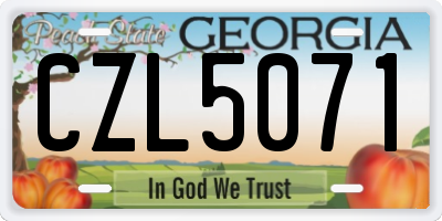 GA license plate CZL5071