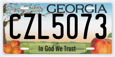 GA license plate CZL5073