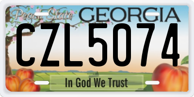 GA license plate CZL5074