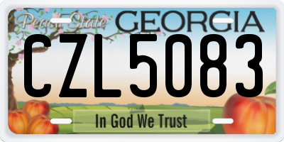 GA license plate CZL5083