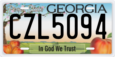 GA license plate CZL5094