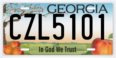 GA license plate CZL5101