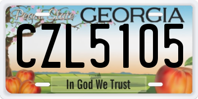 GA license plate CZL5105