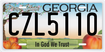 GA license plate CZL5110