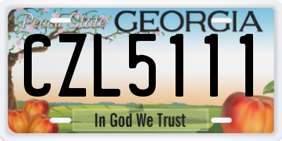 GA license plate CZL5111