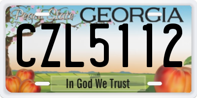 GA license plate CZL5112