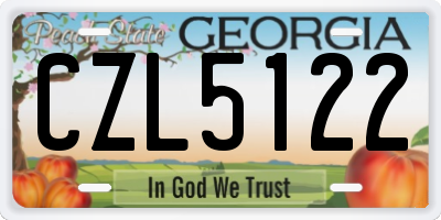 GA license plate CZL5122