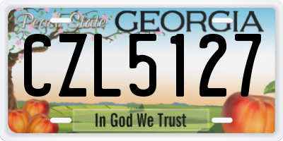 GA license plate CZL5127