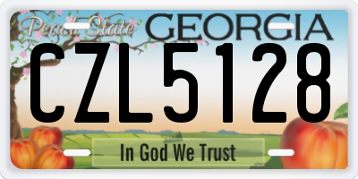 GA license plate CZL5128