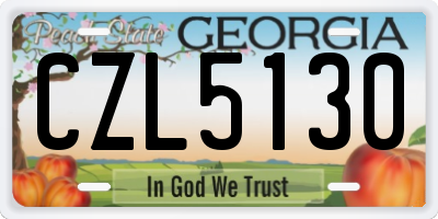 GA license plate CZL5130