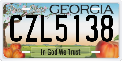 GA license plate CZL5138