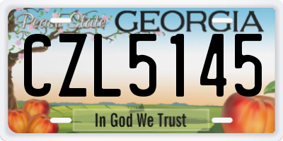 GA license plate CZL5145