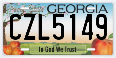GA license plate CZL5149