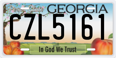 GA license plate CZL5161
