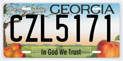 GA license plate CZL5171